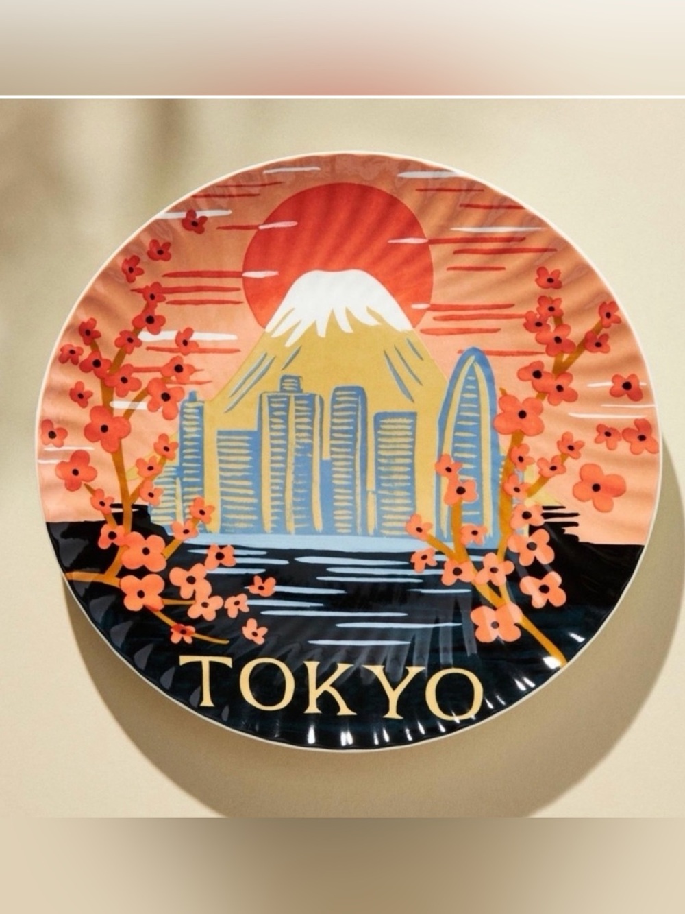 Anthropologie Rifle Paper Tokyo Jet Setter Dessert Plate 8.25” Collectible Decor